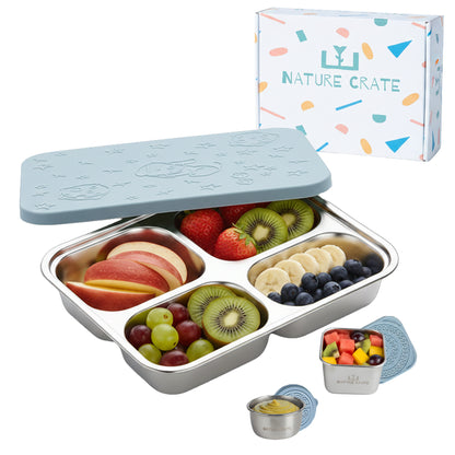 Nature Crate Stainless Steel Lunch Box Set (Bento Box + 2 Snack Containers)
