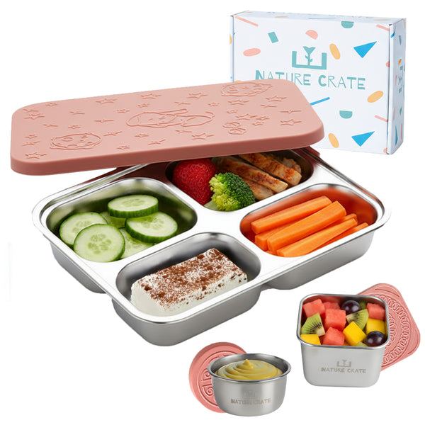 Stainless Steel Lunch Box for Kids - Pink