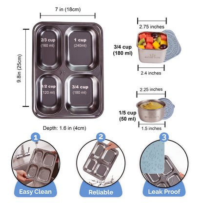 Stainless Steel Lunch Box for Kids - Periwinkle