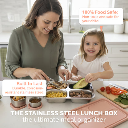 Stainless Steel Lunch Box for Kids - Pink