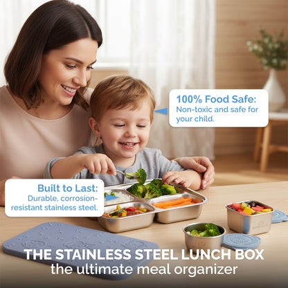 Stainless Steel Lunch Box for Kids - Periwinkle