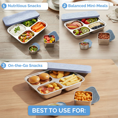 Stainless Steel Lunch Box for Kids - Periwinkle