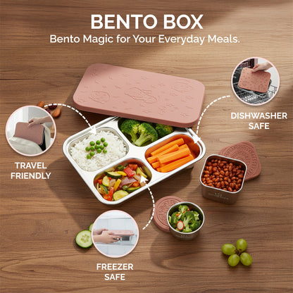 Stainless Steel Lunch Box for Kids - Pink