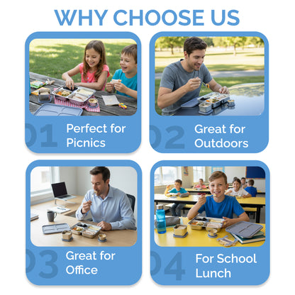 Stainless Steel Lunch Box for Kids - Periwinkle