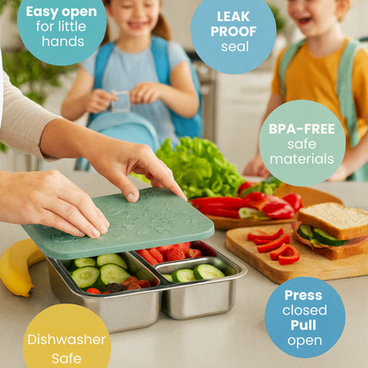 Nature Crate Stainless Steel Lunch Box Set (Bento Box + 2 Snack Containers)