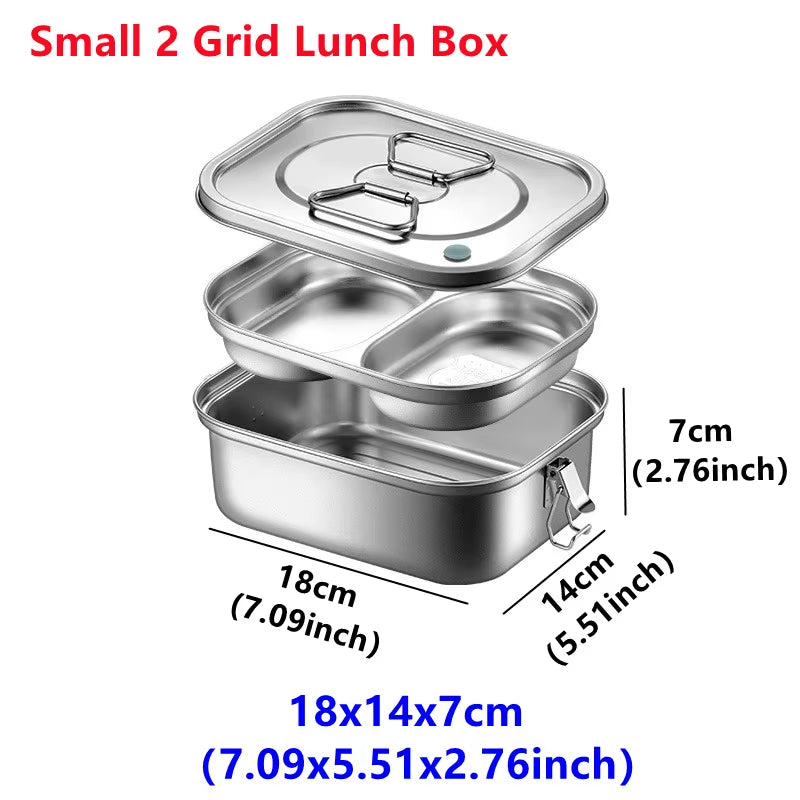 Stainless Steel Bento Box for Kids or Adults | Single or Double Layer with Large Capacity