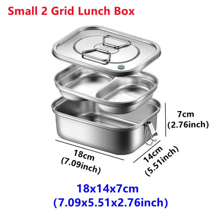 Stainless Steel Bento Box for Kids or Adults | Single or Double Layer with Large Capacity