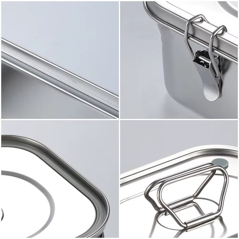 Stainless Steel Bento Box for Kids or Adults | Single or Double Layer with Large Capacity