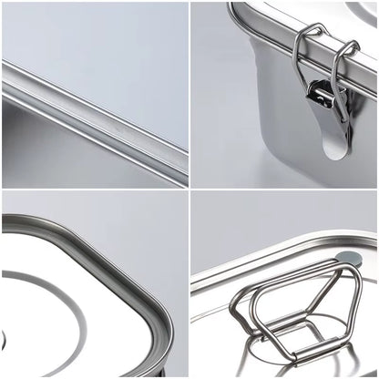 Stainless Steel Bento Box for Kids or Adults | Single or Double Layer with Large Capacity