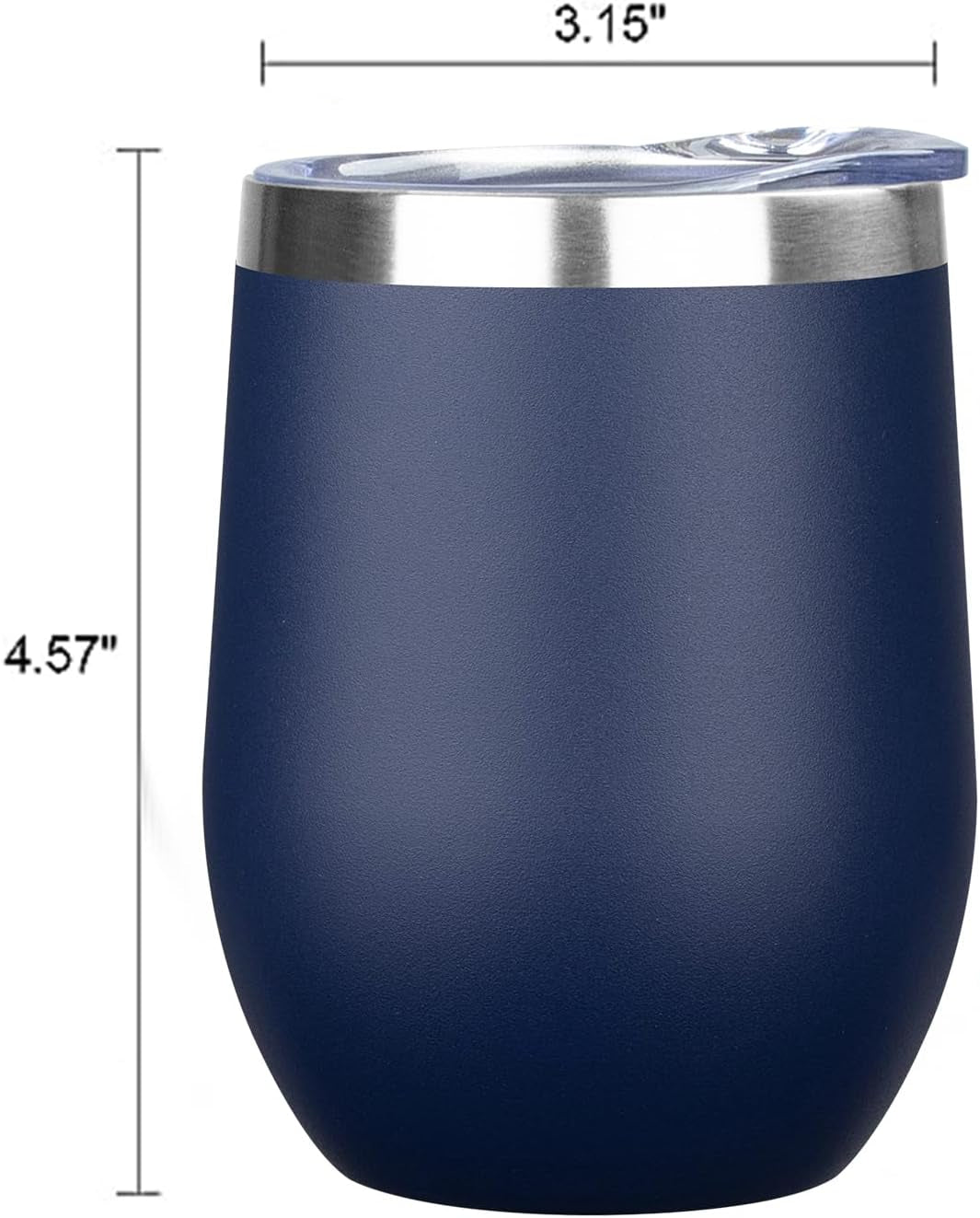 12 Oz Insulated Wine Tumbler with Lid | Stainless Steel Wine Glass/Coffee Mug | Set of 6
